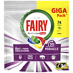 Fairy Platinum Plus Tαμπλέτες Πλυντηρίου Πιάτων Miracle Giga 74τεμ