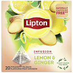 Lipton Τσάι Πυραμίδα Ginger Lemmon 20 φακελάκια 40gr