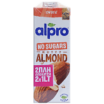 Alpro Ρόφημα Αμυγδάλου Ζωρίς Ζάχαρη Οικονομική Συσκευασία 2lt