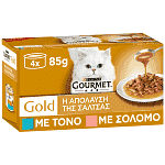 Gourmet Gold Σολομός & Τόνος 4x85gr