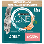 Purina One Adult Σολομός & Δημητριακά Ολικής Άλεσης 1,5Kg