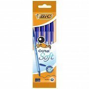 BIC Cristal Soft Στυλό Διαρκείας Μεσαία Μύτη (1.2 mm) Μπλε 4τεμ