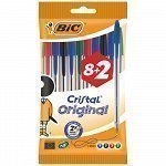 BIC Στυλό Cristal Σακουλάκι 8+2 Δώρο