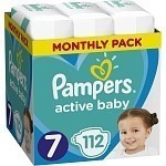 Pampers Πάνες Active Baby Monthly Pack (112τεμ) Νο7
