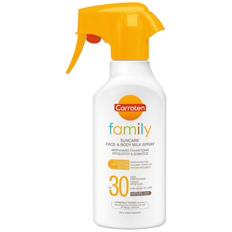 Carroten Αντηλιακό Γαλάκτωμα Spray FamilyTrigger SFP30 200ml
