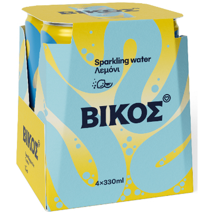 Βίκος Ανθρακούχο Νερό Λεμόνι 330ml 4τεμ