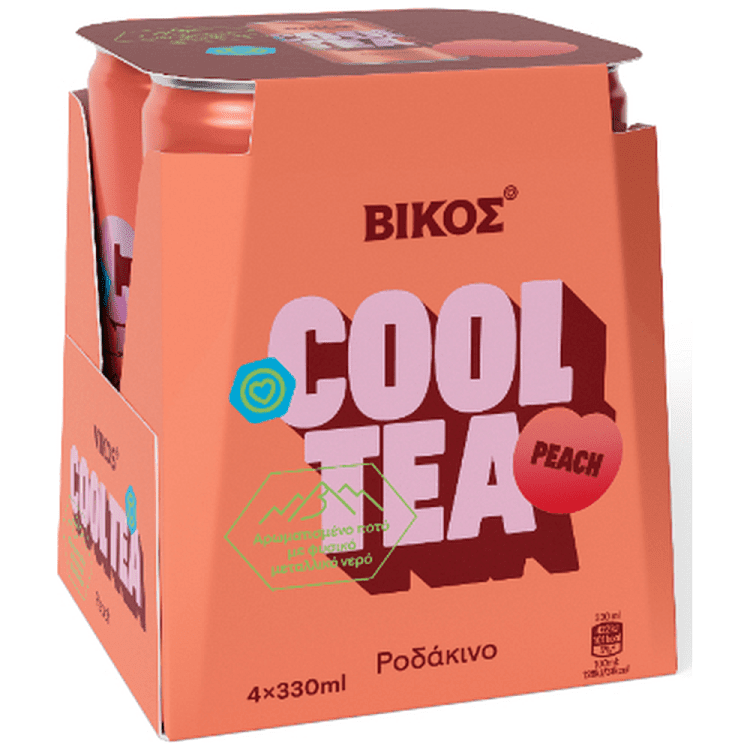 Βίκος Cool Tea Ροδάκινο 330ml (4τεμ)