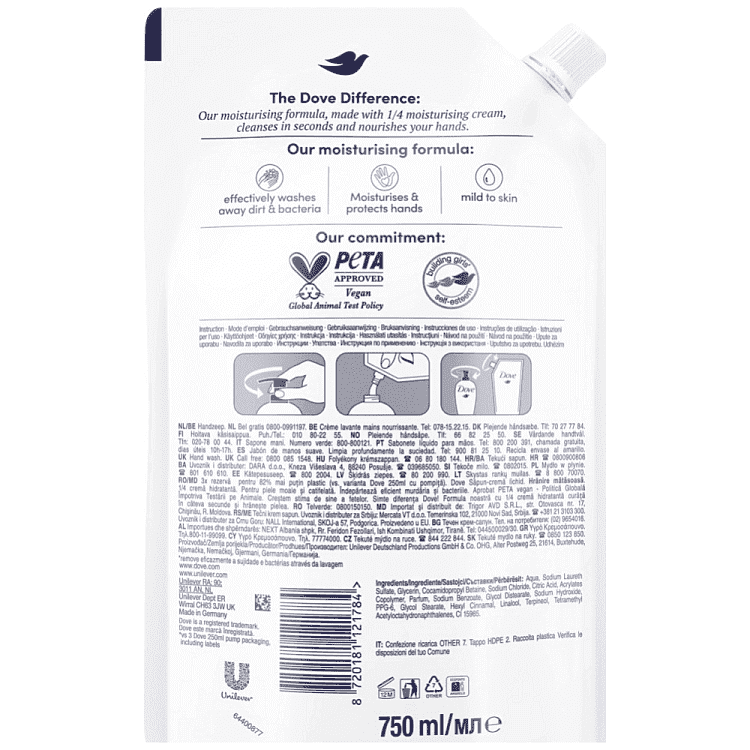 Dove Silk Κρεμοσάπουνο Ανταλλακτικό 750ml