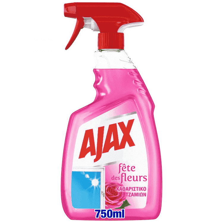 Ajax Γιορτή Λουλουδιών Ρόδο Αυγής Καθαριστικό Τζαμιών Αντλία 750ml