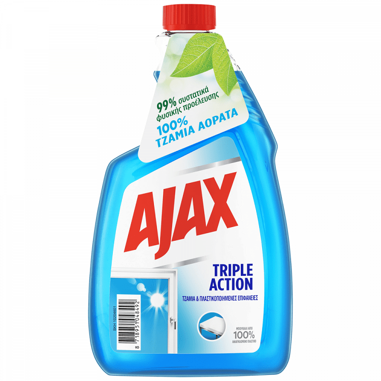 Ajax Υγρό Καθ/κό Τζαμιών Triple Action Αντ/κό 750ml