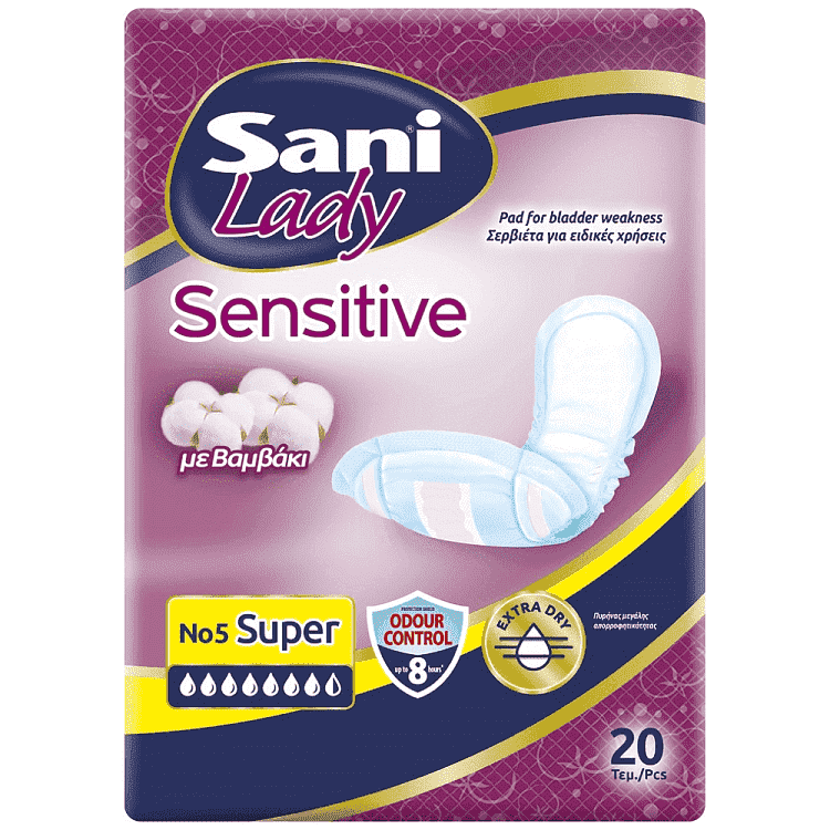 Sani Lady Sensitive Σερβιέτες Ειδικών Χρήσεων Super N5 20τεμ