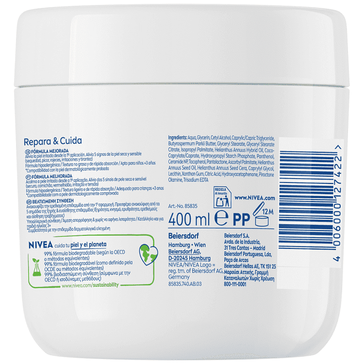 Nivea Body Repair & Care Creme Χωρίς Άρωμα 400ml