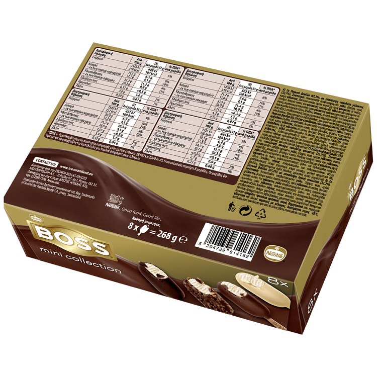 Boss Multipack Παγωτό Mini Collection Ξυλάκια 8τεμ 268gr
