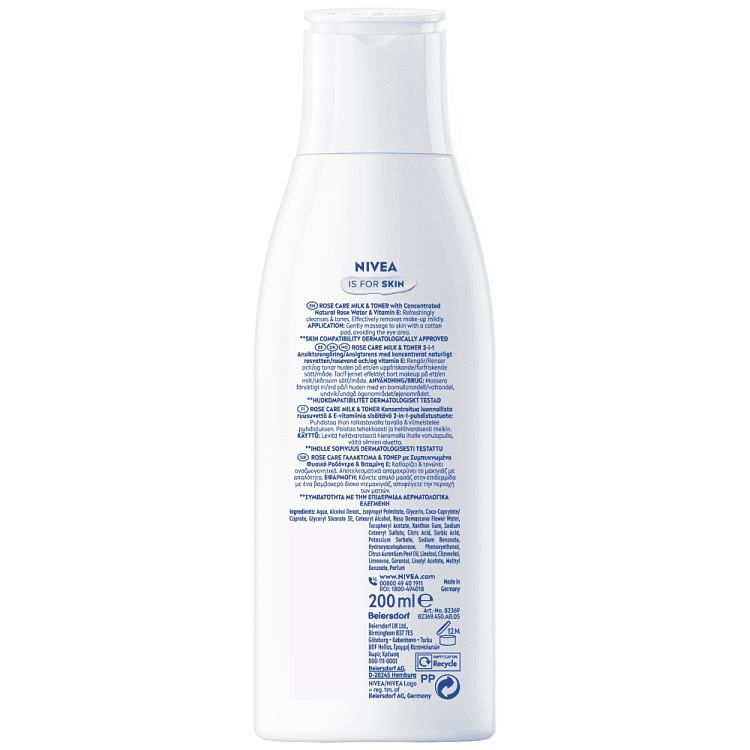 Nivea Γαλάκτωμα Καθαρισμού Με Ροδόνερο 200ml