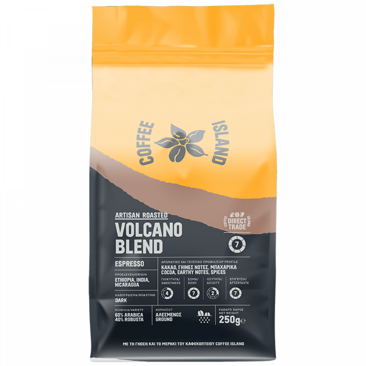 Coffee Island Καφές Espresso Volcano Blend Αλεσμένος 250gr