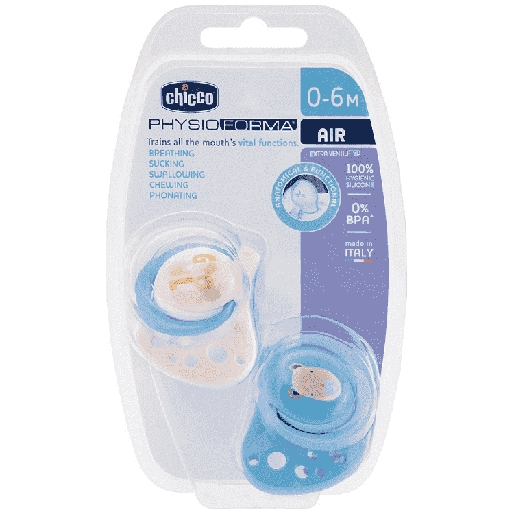 Chicco Πιπίλα Physio Air Μπεζ Σιελ 0-6 Μηνών 2τεμ