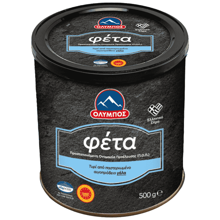 Όλυμπος Φέτα Π.0.Π Μεταλλικό Δοχείο 500gr