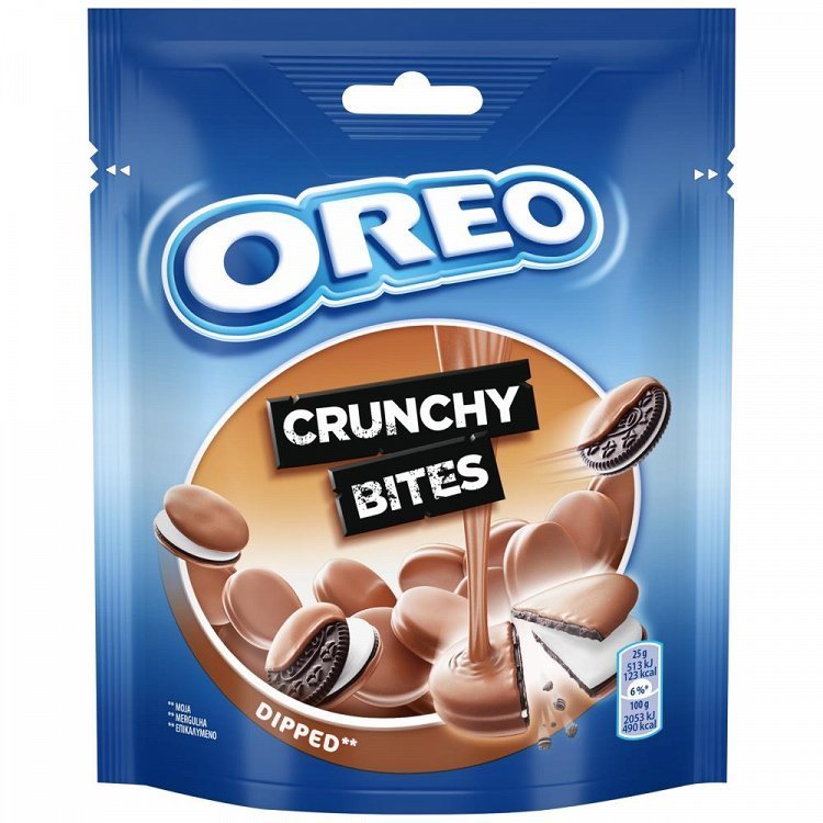 Oreo Μπισκότα Crunchy Bites Επικάλυψη Σοκολάτας 110gr