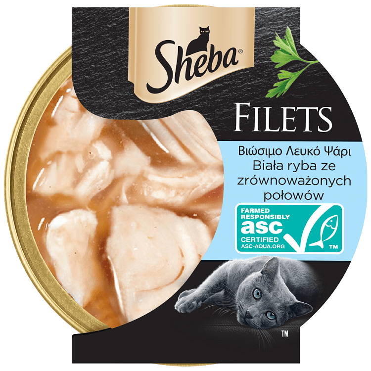 Sheba Fillets Δισκάκι Υγρή Τροφή Γάτας Ψάρι 60gr