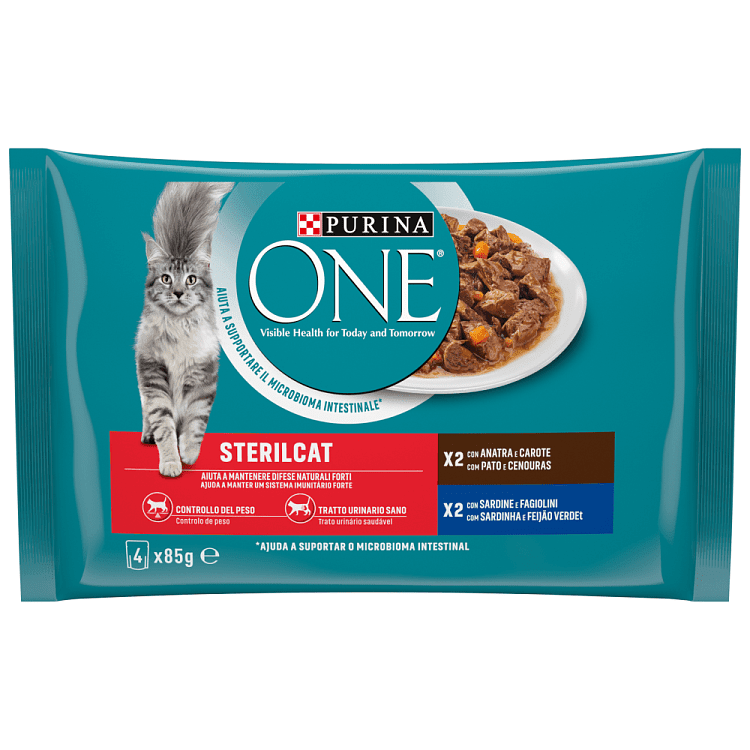Purina One Φακελάκια Υγρή Τροφή Γάτας Πάπια 4x85gr