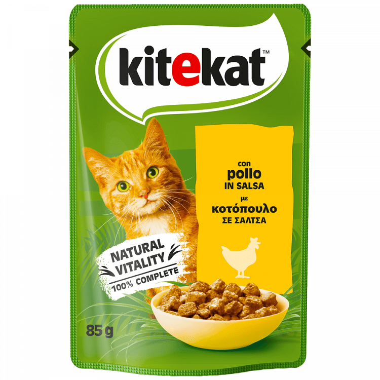 Kitekat Τροφή Γάτας Με Κοτόπουλο Σε Σάλτσα Φακελάκι 85gr