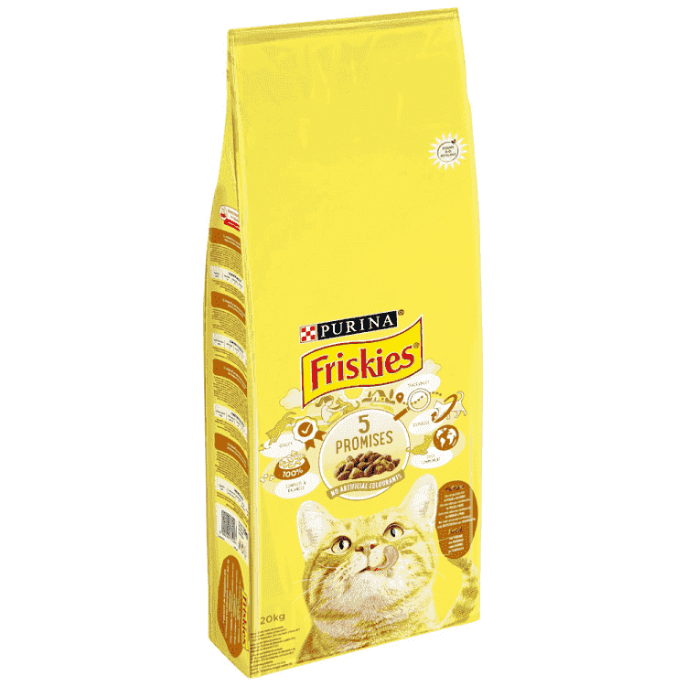 Friskies Ξηρά Τροφή Για Γάτες Ενήλικες Με Κοτόπ/λο Γαλοπ/λα Ελιές 20kg