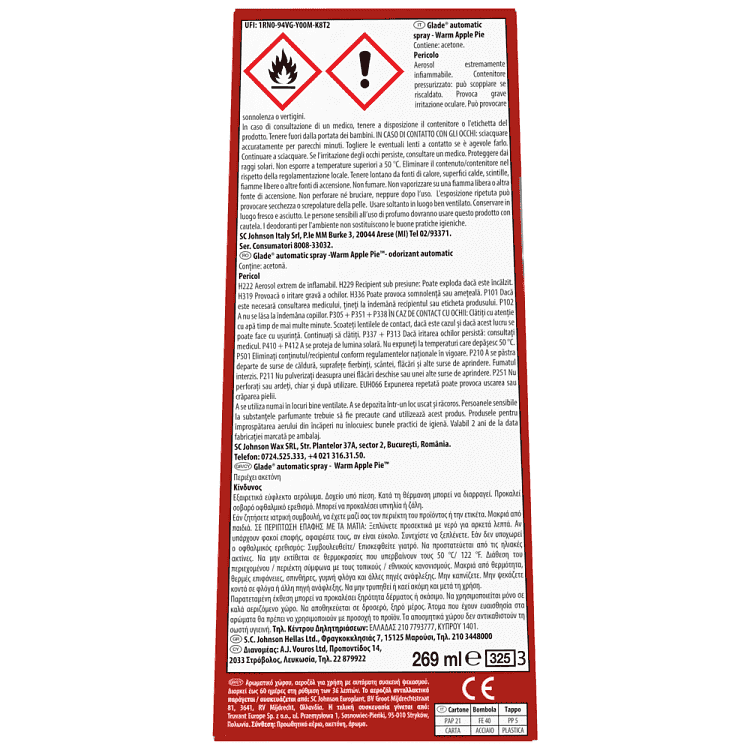 Glade Automatic Spray Set Warm Apple Pie 269ml