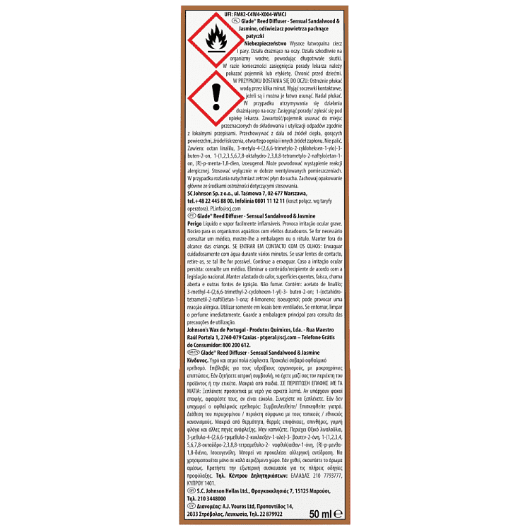 Glade Reed Diffuser Sensual Sandalwood & Jasmine 50ml