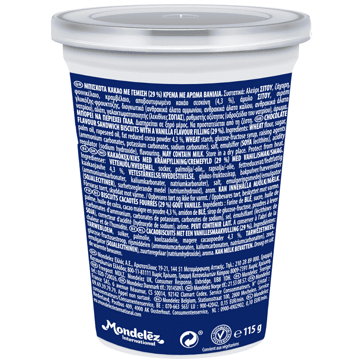 Oreo Μπισκότα Με Κρέμα 115gr