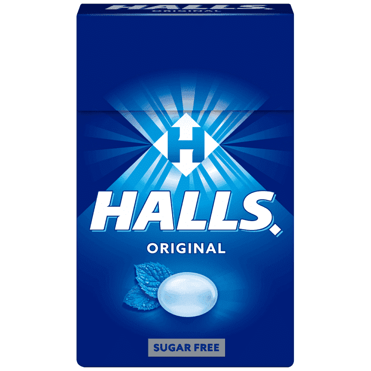 Halls Original Καραμέλες Χωρίς Ζάχαρη Κουτί 28gr