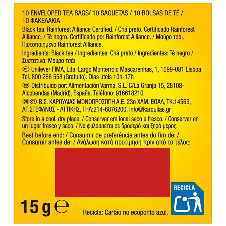 Lipton Τσάι Yellow Label 10 φακελάκια