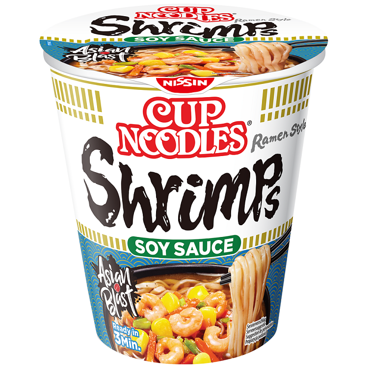 Nissin Ramen Noodles Cup Γαρίδες Με Σως Σόγιας 63gr
