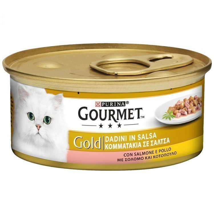 Gourmet Gold Με Σολομό & Κοτόπουλο 85gr
