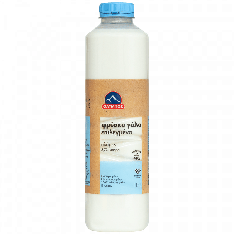 Όλυμπος Γάλα Φρέσκο Επιλεγμένο 3,7% Λιπαρά 1lt
