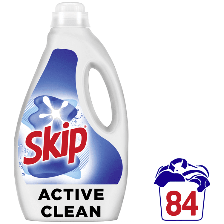 Skip Υγρο Απορρυπαντικό Ρούχων Active Clean 84Μεζ 3,78lt