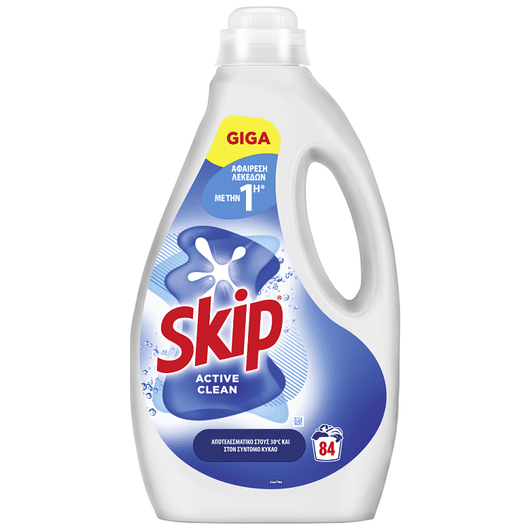 Skip Υγρο Απορρυπαντικό Ρούχων Active Clean 84Μεζ 3,78lt