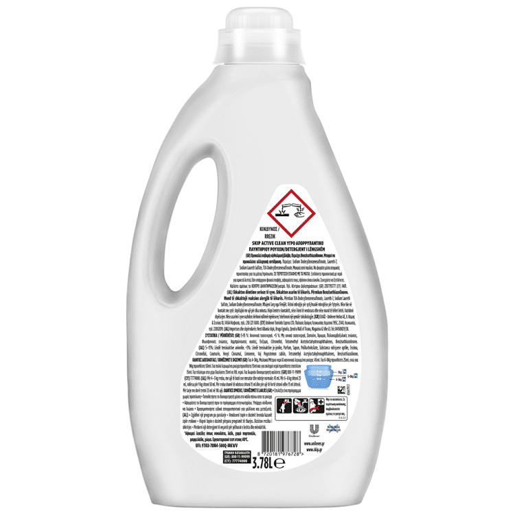 Skip Υγρο Απορρυπαντικό Ρούχων Active Clean 84Μεζ 3,78lt