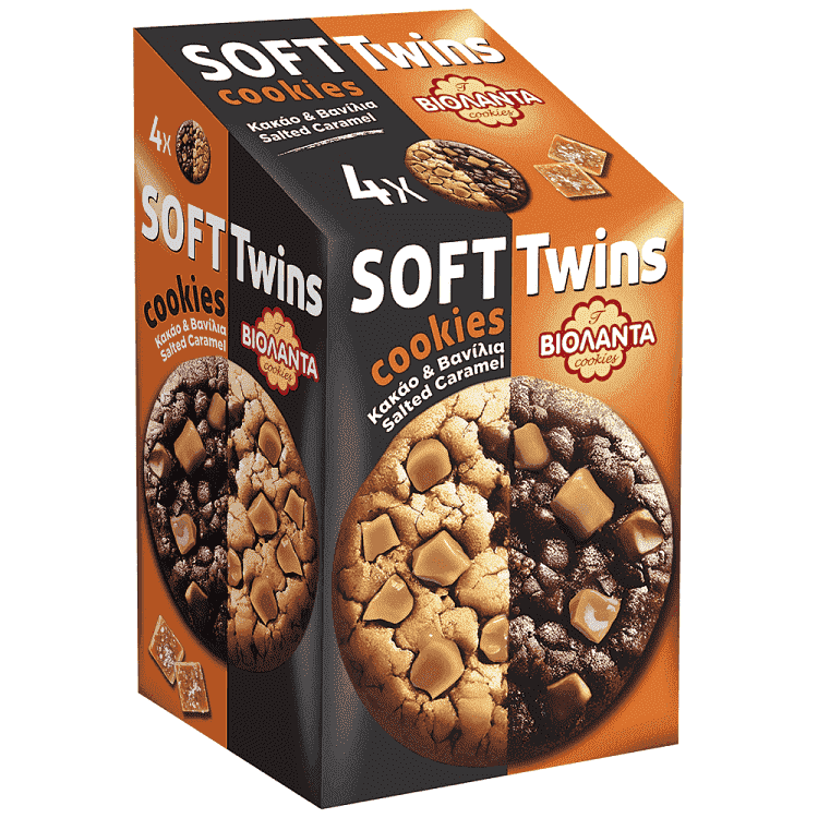 Βιολάντα Soft Twins Cookies Κακάο & Βανίλια Με Salted Caramel 160gr
