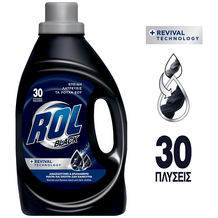 Rol Υγρό Πλυντηρίου Ρούχων Black 30μεζ 1440ml