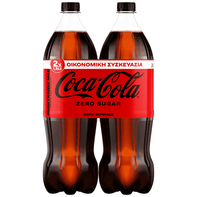 Coca Cola Zero Οικονομική Συσκευασία 1,5lt 2τεμ