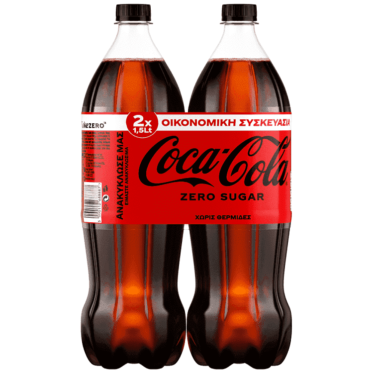 Coca Cola Zero Οικονομική Συσκευασία 1,5lt 2τεμ