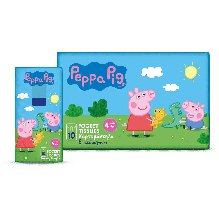 Peppa Pig Χαρτομάντιλα Τσέπης 4 Φυλλών 6άδα 0,166kg