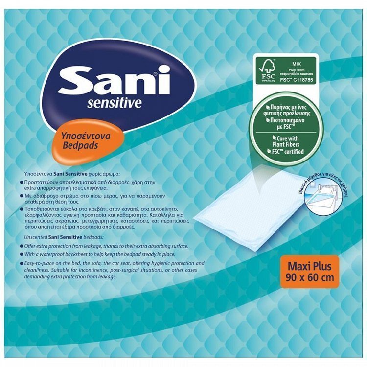 Sani Sensitive Υποσέντονα Ακράτειας Maxi Plus 15τεμ