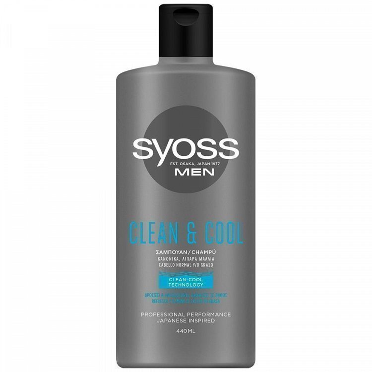 Syoss Men Clean & Cool Επαγγελματικό Σαμπουάν 440ml