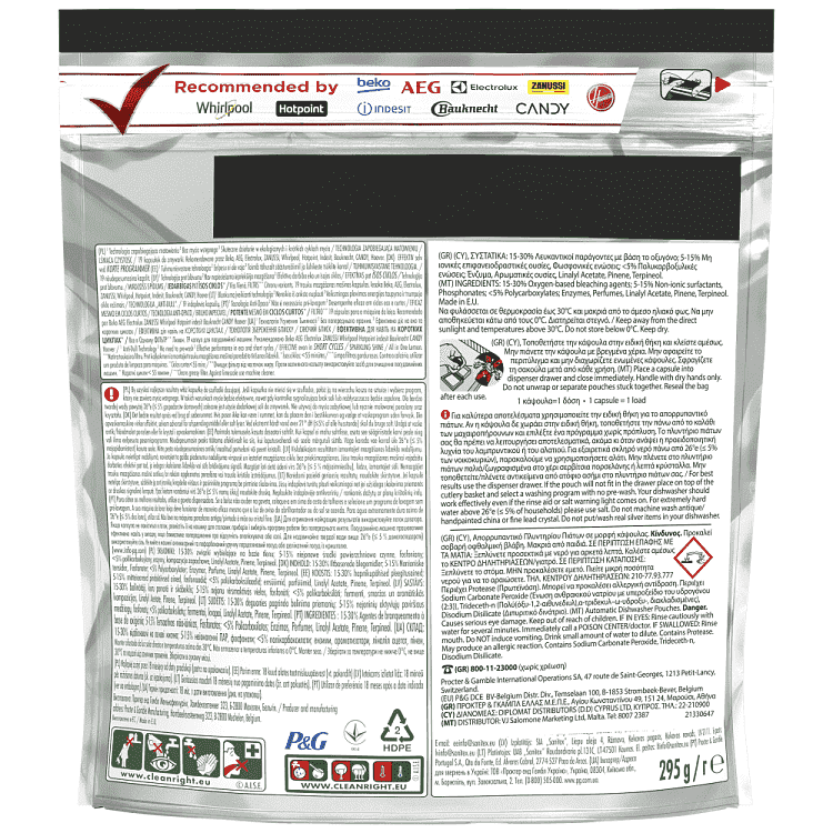 Fairy Platinum Plus Ταμπλέτες Πλυντυρίου Anti Dull 19τεμ