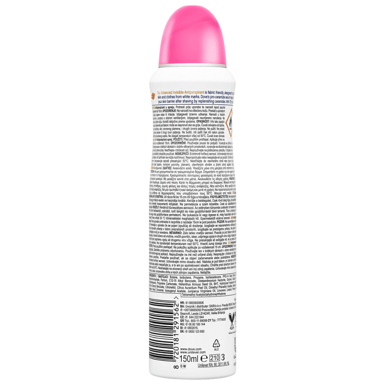 Dove Αποσμητικό Σωμ. Spray Advanced Invisible Care 150ml