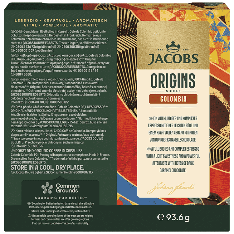 Jacobs Κάψουλες Espresso Origins Colombia 18τεμ