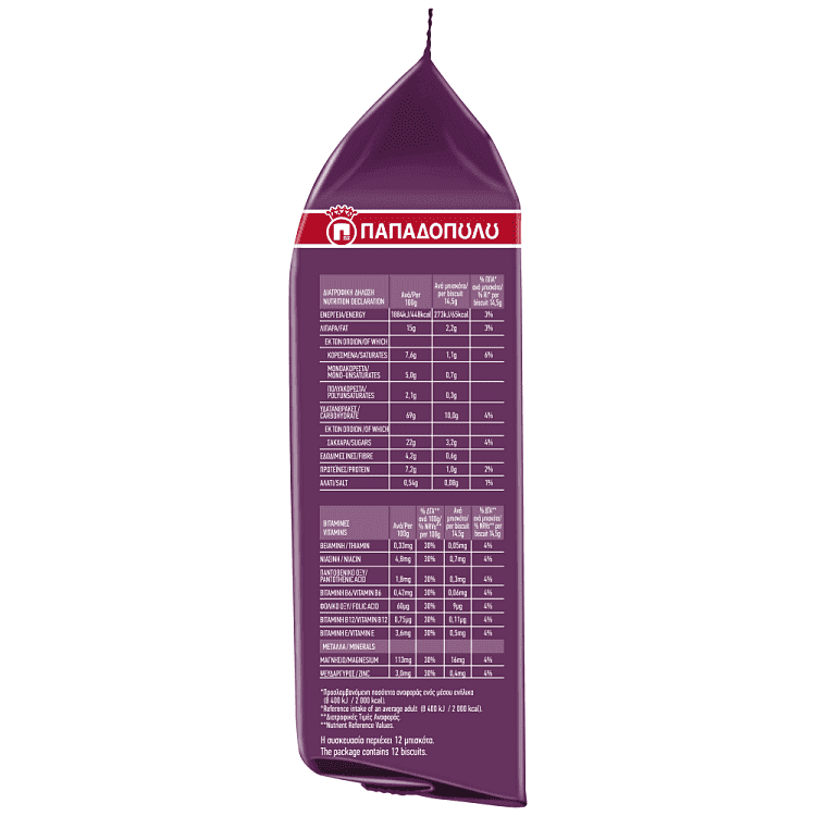 Παπαδοπούλου Μπισκότα Πολυδημητριακά Muesli 175gr
