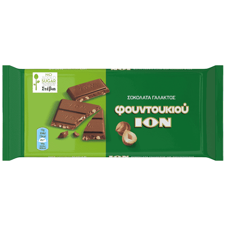 ΙΟΝ Σοκολάτα Γάλακτος Φουντούκι Με Στεβια 60gr