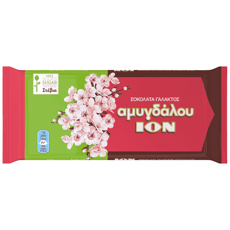 ΙΟΝ Σοκολάτα Αμυγδάλου Με Στέβια 60gr
